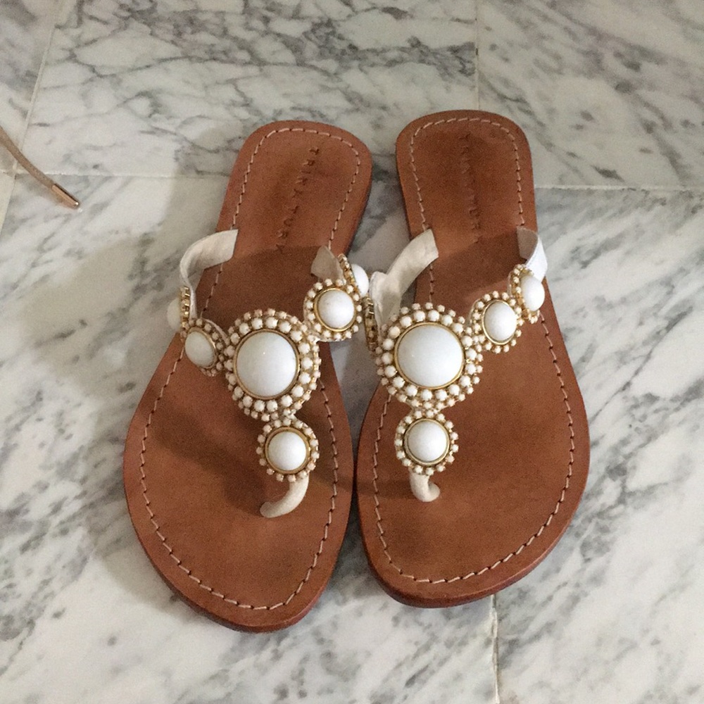Trina Turk White Flip Flops
